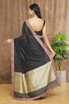 Shop_Shimai Jayachandra_Black Banarasi Silk Embroidery Sequin Starry Night Saree  _at_Aza_Fashions