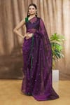 Buy_Shimai Jayachandra_Purple Silk Organza Embroidery Floral Unseen Saree  _at_Aza_Fashions