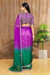 Shop_Shimai Jayachandra_Purple Silk Organza Embroidery Leaf Ombre Sky Saree  _at_Aza_Fashions