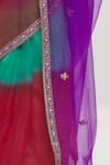 Shimai Jayachandra_Red Silk Organza Embroidery Floral Colors Of Love Ombre Saree  _at_Aza_Fashions