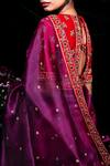 Shop_Shimai Jayachandra_Purple Silk Organza Embroidery Floral Twilight Lily Dupatta  _at_Aza_Fashions