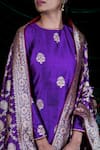 Shimai Jayachandra_Purple Silk Embroidery Marigold Round Kurta And Pant Set  _Online_at_Aza_Fashions