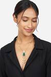Buy_Joules by Radhika_Gold Plated Kundan Tassel Pendant Necklace_at_Aza_Fashions