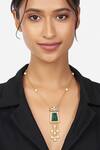 Joules by Radhika_Gold Plated Kundan Tassel Pendant Necklace_Online_at_Aza_Fashions