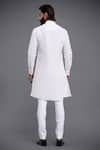 Shop_Raghavendra Rathore Jodhpur_White Cotton Linen Embroidery Kurta _at_Aza_Fashions