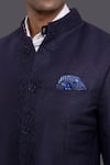 Buy_Raghavendra Rathore Jodhpur_Blue Linen Silk Embroidery Bandhgala_Online_at_Aza_Fashions