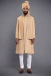 Buy_Raghavendra Rathore Jodhpur_Gold Inner Kurta Textured Pattern Front Open Achkan With _Online_at_Aza_Fashions