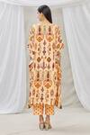 Shop_Ankur J_Peach Cotton Silk Embroidery Sequins V Neck Embellished Kaftan With Pant _at_Aza_Fashions