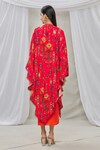 Shop_Ankur J_Red Bustier And Shrugcotton Silk Skirt Modal Asymmetric Shrug & Set _at_Aza_Fashions