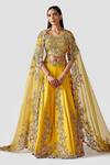 Buy_Swati Narula_Yellow Lehenga And Blouse Raw Silk Hand Friya Bridal Set  _at_Aza_Fashions
