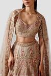 Shop_Swati Narula_Beige Dupatta Net, Lehenga And Blouse Gulzar Hand Embroidered Bridal Set _Online_at_Aza_Fashions