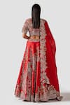 Shop_Swati Narula_Red Lehenga And Blouse Raw Silk Hand Embroidered Kaameh Bridal Set  _at_Aza_Fashions