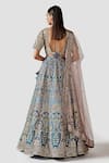 Swati Narula_Blue Lehenga Silk Banarasi Hand Embroidered Laela Bridal Set  _Online_at_Aza_Fashions