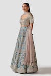 Buy_Swati Narula_Blue Lehenga Silk Banarasi Hand Embroidered Laela Bridal Set  _Online_at_Aza_Fashions