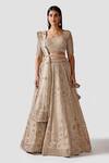 Buy_Swati Narula_Ivory Dupatta Net, Lehenga And Blouse Mehr Hand Embroidered Bridal Set _at_Aza_Fashions