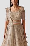 Shop_Swati Narula_Ivory Dupatta Net, Lehenga And Blouse Mehr Hand Embroidered Bridal Set _Online_at_Aza_Fashions