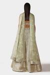 Shop Swati Narula Green Dupatta Net, Lehenga And Blouse Organza Leather Azar Bridal Set at Aza Fashions Shop_Swati Narula_Green Dupatta Net, Lehenga And Blouse Organza Leather Azar Bridal Set _at_Aza_Fashions