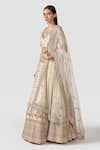 Swati Narula_Ivory Lehenga And Blouse Organza Hand Embroidered Dua Bridal Set  _Online_at_Aza_Fashions