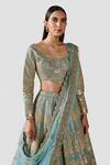 Buy Swati Narula Blue Dupatta Net, Lehenga And Blouse Organza Leather Cora Bridal Set Online at Aza Fashions Buy_Swati Narula_Blue Dupatta Net, Lehenga And Blouse Organza Leather Cora Bridal Set _Online_at_Aza_Fashions