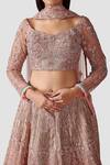 Shop Swati Narula Pink Dupatta Net, Lehenga And Blouse Afreen Hand Embroidered Bridal Set at Aza Fashions Shop_Swati Narula_Pink Dupatta Net, Lehenga And Blouse Afreen Hand Embroidered Bridal Set _at_Aza_Fashions