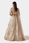 Shop_Swati Narula_Gold Lehenga And Blouse Tissue Hand Embroidered Dina Bridal Set  _at_Aza_Fashions