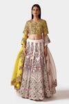 Buy_Swati Narula_Ivory Silk Hand Embroidered Floral Motifs Iman Bridal Lehenga Set  _at_Aza_Fashions