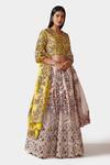 Swati Narula_Ivory Silk Hand Embroidered Floral Motifs Iman Bridal Lehenga Set  _Online_at_Aza_Fashions