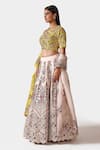 Buy_Swati Narula_Ivory Silk Hand Embroidered Floral Motifs Iman Bridal Lehenga Set  _Online_at_Aza_Fashions