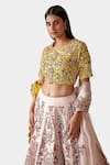 Shop_Swati Narula_Ivory Silk Hand Embroidered Floral Motifs Iman Bridal Lehenga Set  _Online_at_Aza_Fashions