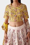 Swati Narula_Ivory Silk Hand Embroidered Floral Motifs Iman Bridal Lehenga Set  _at_Aza_Fashions