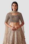 Buy Swati Narula Gold Dupatta Net, Lehenga And Blouse Organza Leather Bahar Bridal Set Online at Aza Fashions Buy_Swati Narula_Gold Dupatta Net, Lehenga And Blouse Organza Leather Bahar Bridal Set _Online_at_Aza_Fashions