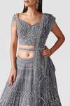 Swati Narula_Grey Dupatta Net, Lehenga And Blouse Organza Elahe Hand Embroidered Set _at_Aza_Fashions