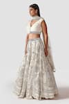 Shop_Swati Narula_Ivory Lehenga And Blouse Organza Hand Embroidered Afsa Bridal Set  _Online_at_Aza_Fashions