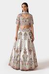 Buy Swati Narula Grey Dupatta Organza, Lehenga And Blouse Raw Nafia Embroidered Bridal Set at Aza Fashions Buy_Swati Narula_Grey Dupatta Organza, Lehenga And Blouse Raw Nafia Embroidered Bridal Set _at_Aza_Fashions