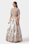 Swati Narula Grey Dupatta Organza, Lehenga And Blouse Raw Nafia Embroidered Bridal Set Online at Aza Fashions Swati Narula_Grey Dupatta Organza, Lehenga And Blouse Raw Nafia Embroidered Bridal Set _Online_at_Aza_Fashions