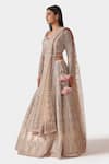 Buy_Swati Narula_Peach Lehenga And Blouse Organza Hand Embroidered Nazmin Bridal Set  _Online_at_Aza_Fashions