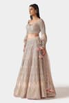 Shop_Swati Narula_Peach Lehenga And Blouse Organza Hand Embroidered Nazmin Bridal Set  _Online_at_Aza_Fashions