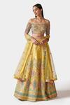 Buy Swati Narula Yellow Dupatta Net, Lehenga And Blouse Organza Mirror Work Humaida Set at Aza Fashions Buy_Swati Narula_Yellow Dupatta Net, Lehenga And Blouse Organza Mirror Work Humaida Set _at_Aza_Fashions