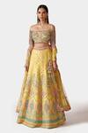 Swati Narula Yellow Dupatta Net, Lehenga And Blouse Organza Mirror Work Humaida Set Online at Aza Fashions Swati Narula_Yellow Dupatta Net, Lehenga And Blouse Organza Mirror Work Humaida Set _Online_at_Aza_Fashions