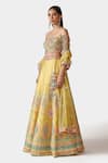 Shop Swati Narula Yellow Dupatta Net, Lehenga And Blouse Organza Mirror Work Humaida Set Online at Aza Fashions Shop_Swati Narula_Yellow Dupatta Net, Lehenga And Blouse Organza Mirror Work Humaida Set _Online_at_Aza_Fashions