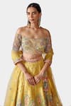 Swati Narula Yellow Dupatta Net, Lehenga And Blouse Organza Mirror Work Humaida Set at Aza Fashions Swati Narula_Yellow Dupatta Net, Lehenga And Blouse Organza Mirror Work Humaida Set _at_Aza_Fashions