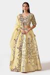 Buy Swati Narula Yellow Raw Silk And Organza Gota Patti, Moti Shazma Embroidered Bridal Lehenga Set at Aza Fashions Buy_Swati Narula_Yellow Raw Silk And Organza Gota Patti, Moti Shazma Embroidered Bridal Lehenga Set _at_Aza_Fashions