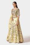 Swati Narula Yellow Raw Silk And Organza Gota Patti, Moti Shazma Embroidered Bridal Lehenga Set Online at Aza Fashions Swati Narula_Yellow Raw Silk And Organza Gota Patti, Moti Shazma Embroidered Bridal Lehenga Set _Online_at_Aza_Fashions