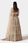 Shop_Swati Narula_Beige Net And Crepe Embroidery Silver Pipes V Sunat Bridal Lehenga Set  _at_Aza_Fashions