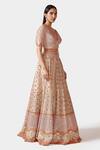 Swati Narula_Beige Lehenga And Blouse Organza Hand Nabawiya Bridal Set  _Online_at_Aza_Fashions