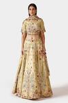 Buy_Swati Narula_Green Lehenga And Blouse Raw Silk Hand Embroidered Nazaha Bridal Set  _at_Aza_Fashions