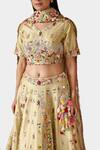 Shop_Swati Narula_Green Lehenga And Blouse Raw Silk Hand Embroidered Nazaha Bridal Set  _Online_at_Aza_Fashions