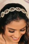 Hair Drama CO_Gold Embellished Head Chain_Online_at_Aza_Fashions