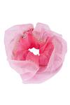 Shop_Hair Drama CO_Pink Embellished Oversized Dual Tone Organza Scrunchy_at_Aza_Fashions