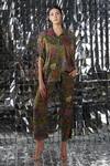 Buy_Yavi_Green Cotton Tissue Floral Spread Collar Alula Print Shirt _at_Aza_Fashions